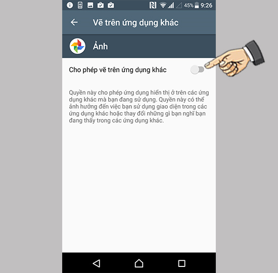 Tắt tính năng